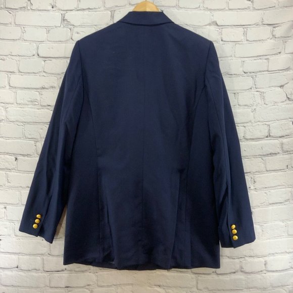 Pendleton Suit Blazer Womens Sz 10 Dark Blue 100% Virgin Wool Gold Buttons - Picture 3 of 4